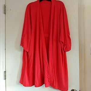 Catherines Womens 4X  Orange Long Cardigan Top